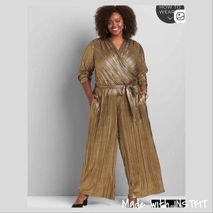Lane Bryant Shimmering Gold Jumpsuit